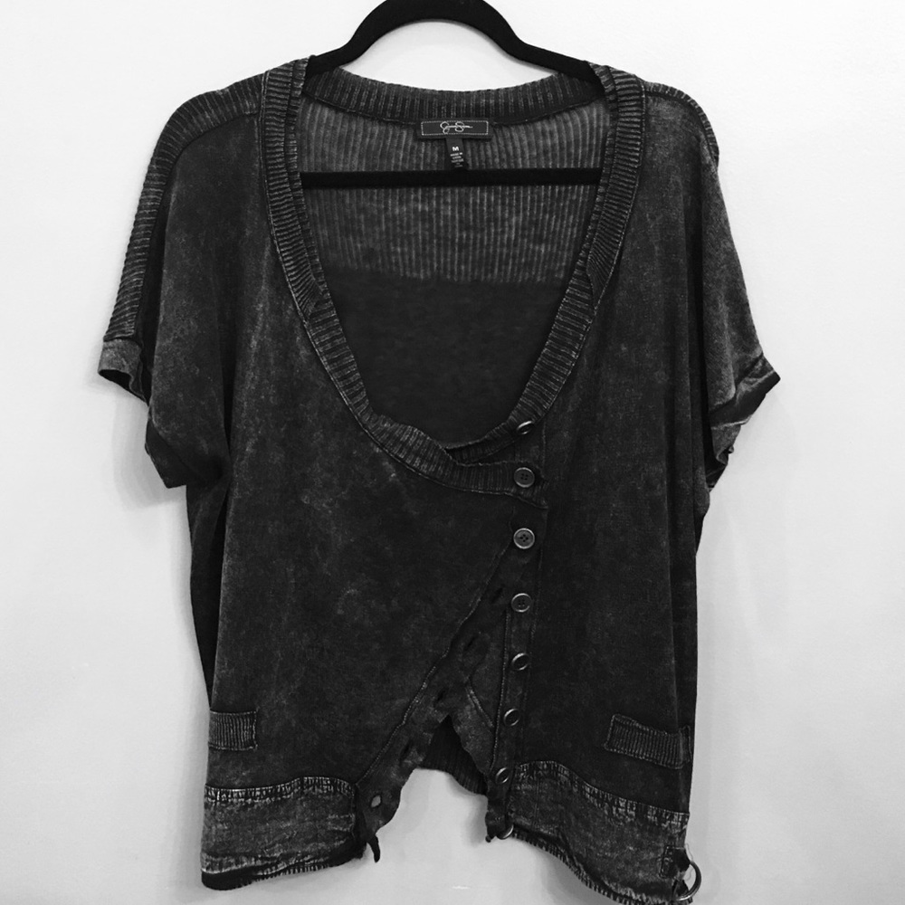 Jessica Simpson Sheer Black Sweater - Med